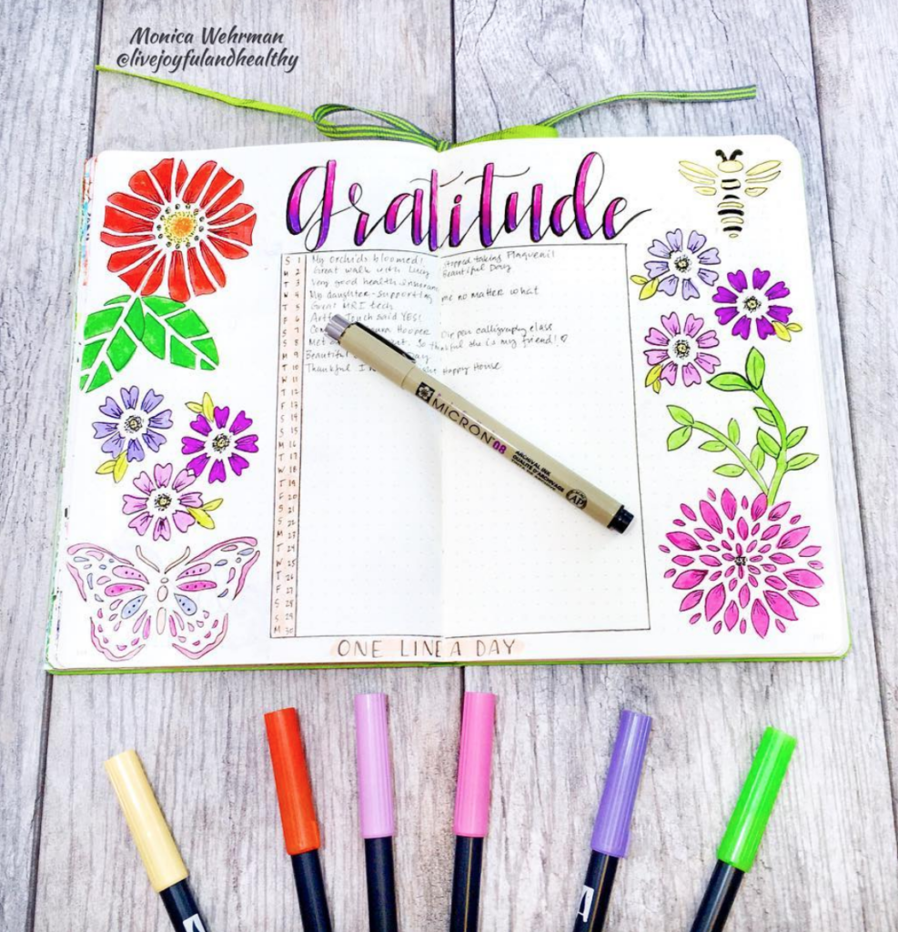 10 Gratitude Logs In Your Bullet Journal For Happiness Every Day 