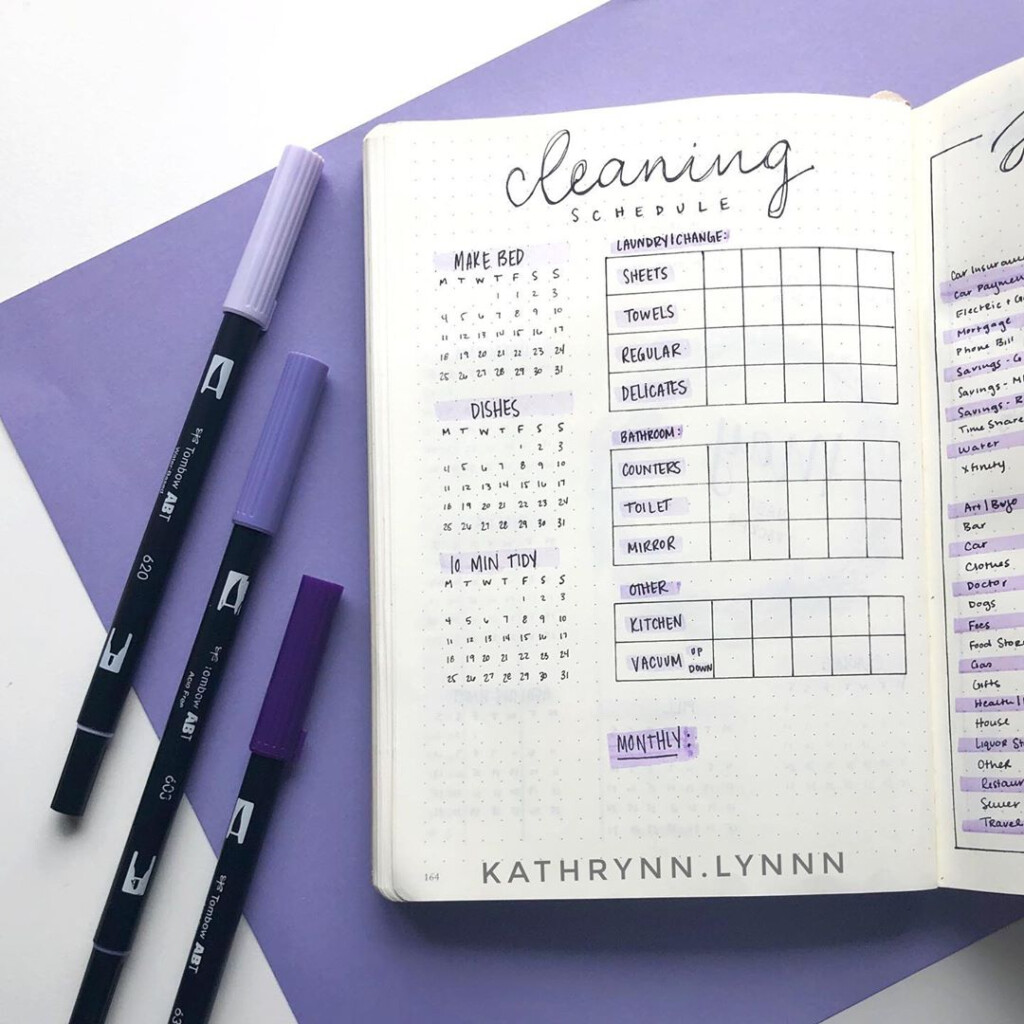16 Best Bullet Journal Cleaning Schedule Trackers For You The Creatives 