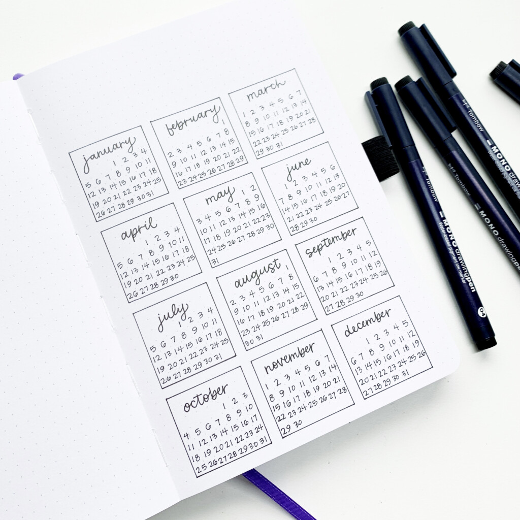 2020 Yearly Bullet Journal Calendar Tutorial Tombow USA Blog