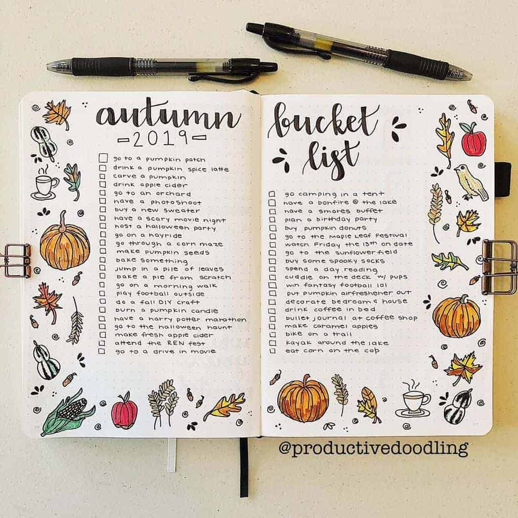 31 Fall Bucket List Ideas And Bullet Journal Inspirations Masha Plans