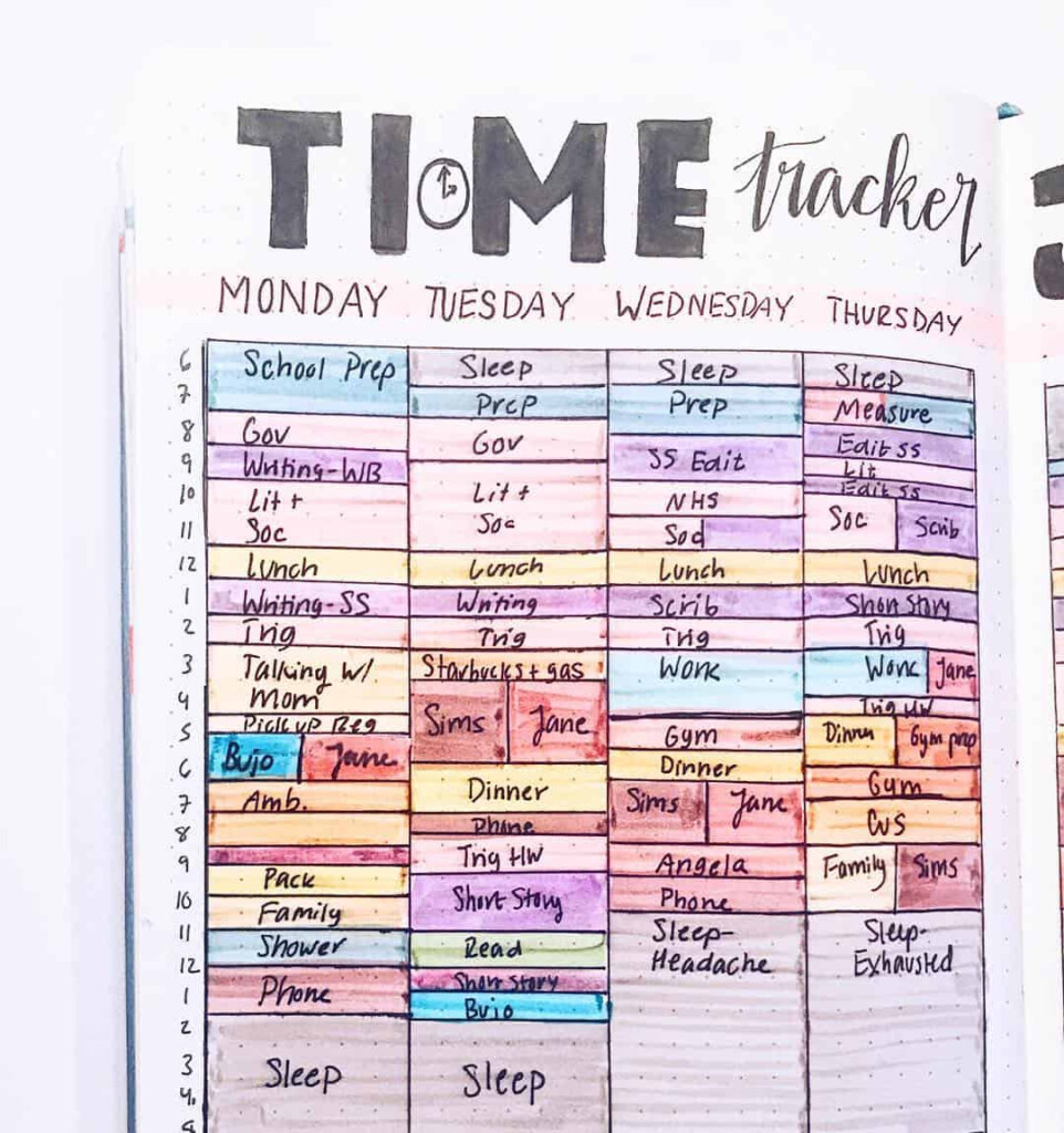 35 Time Tracking Bullet Journal Layouts And Improve Your Time Management 