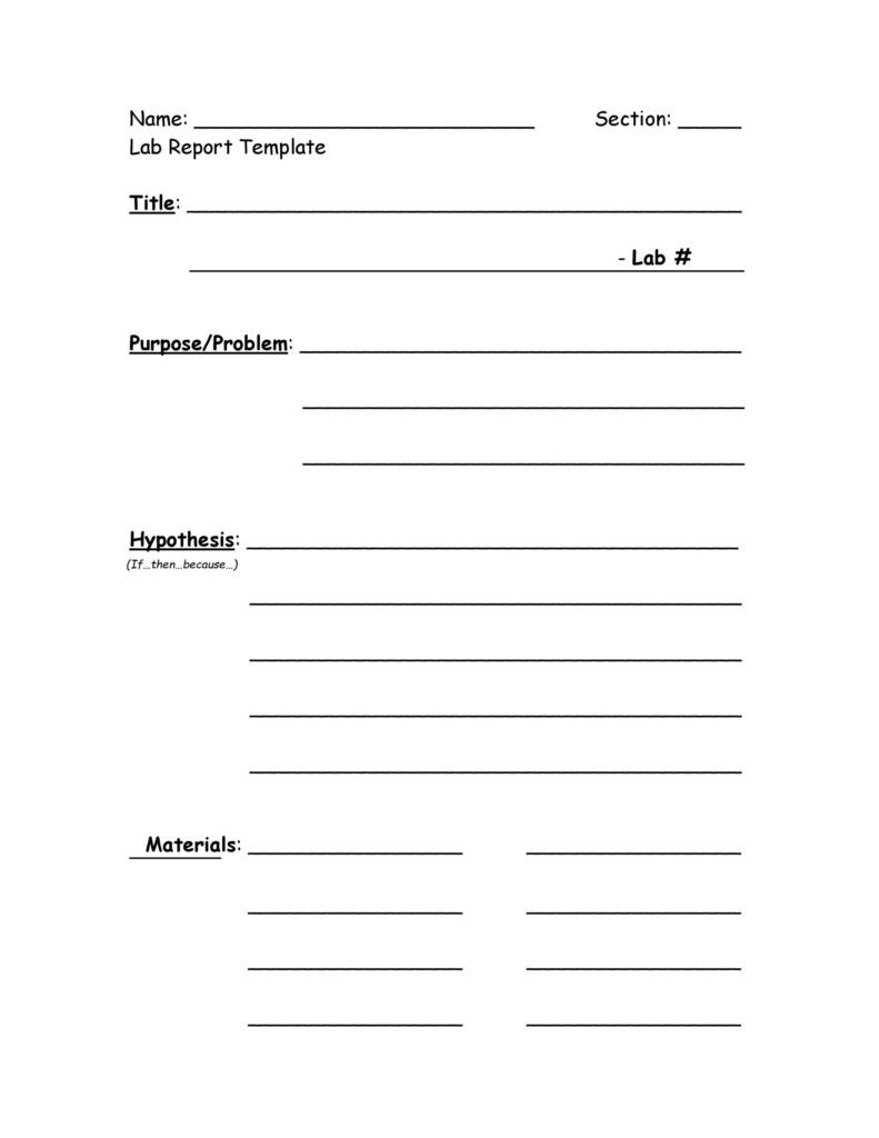 40 Lab Report Templates Format Examples Template Lab