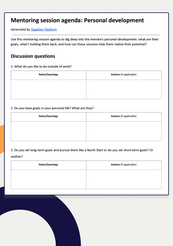 5 Mentoring Session Agendas Together Software