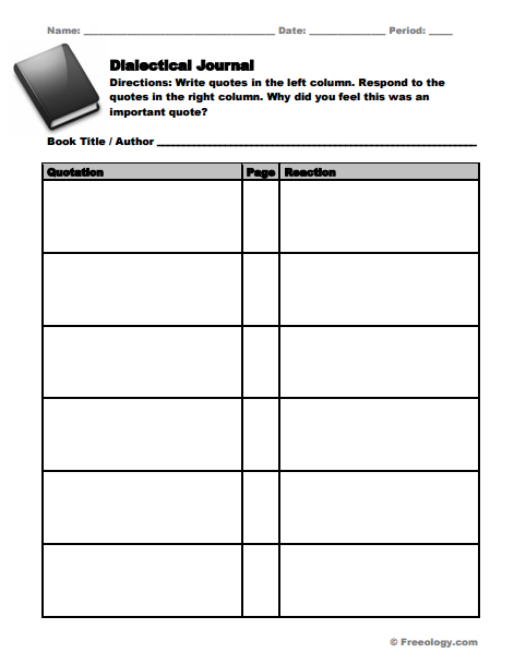 8 Dialectical Journal Templates PDF