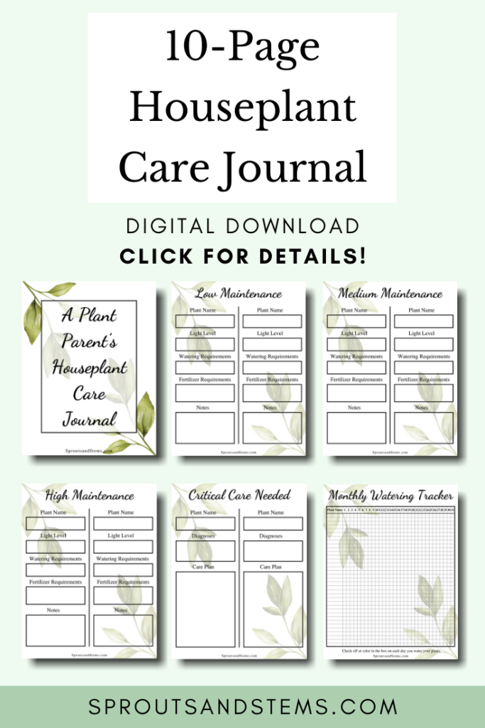 A Plant Parent s Houseplant Care Journal Plant Journal Template 