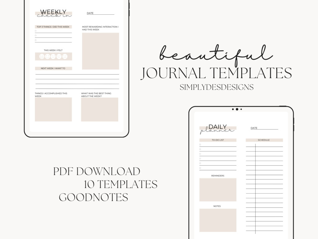 Aesthetic Journal Template Bundle 10 Templates PDF Etsy