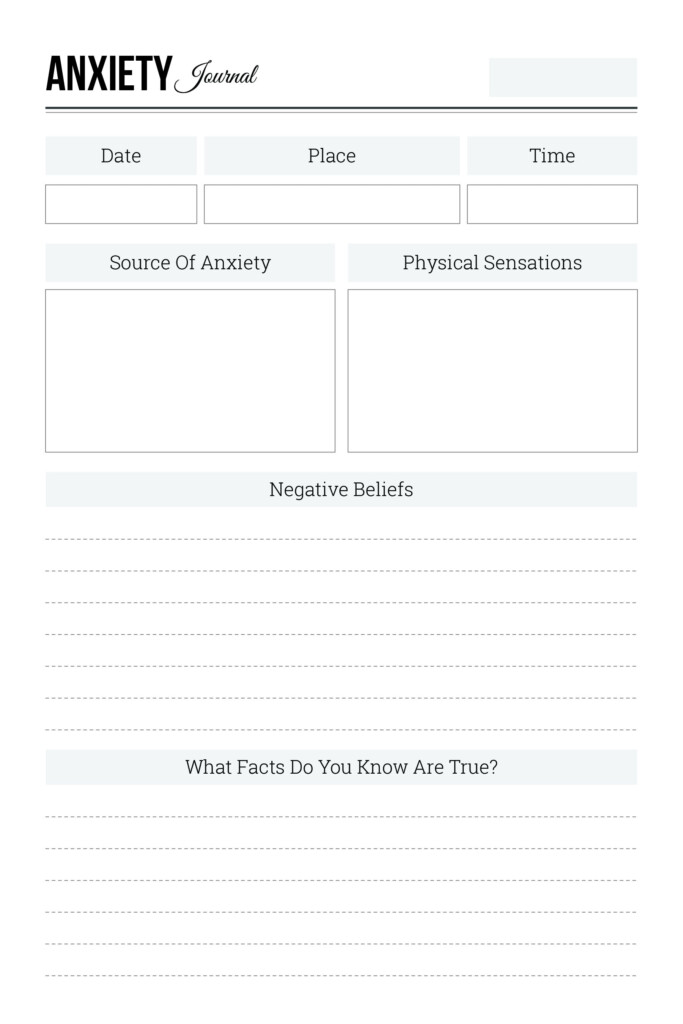 Anxiety Journal Printable PDF Etsy