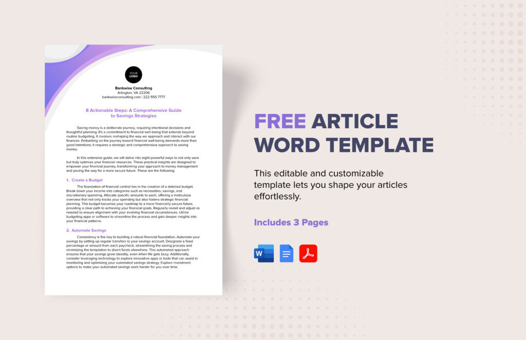 Article Templates In Word FREE Download Template