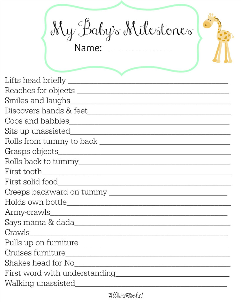 Baby s Milestone Printable All That SRocks Baby Book Pages Baby 