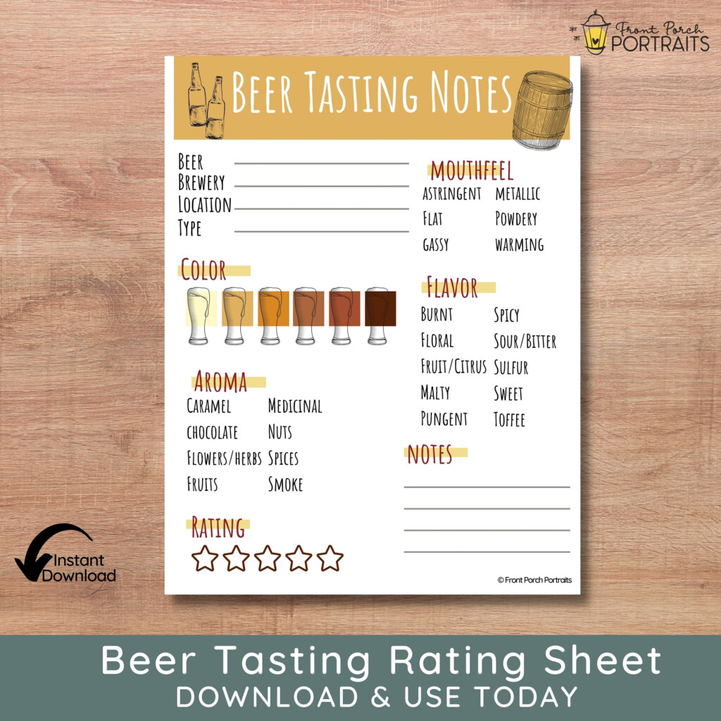 Beer Tasting Printable Journal Bachelorette Party Craft Etsy