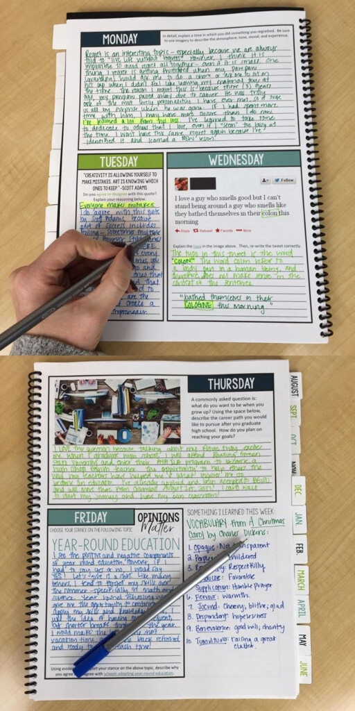 Bell Ringer Journal For Entire School Year 275 ELA Bell Ringers Back 