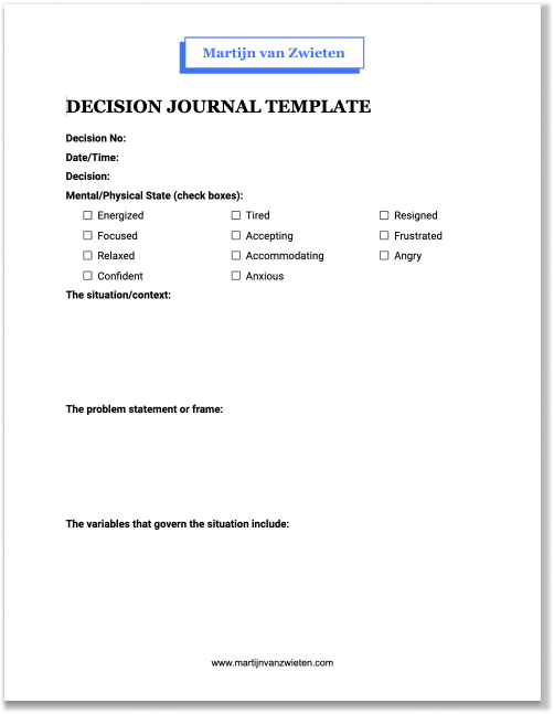 Better Decisions With A Decision Journal Martijn Van Zwieten
