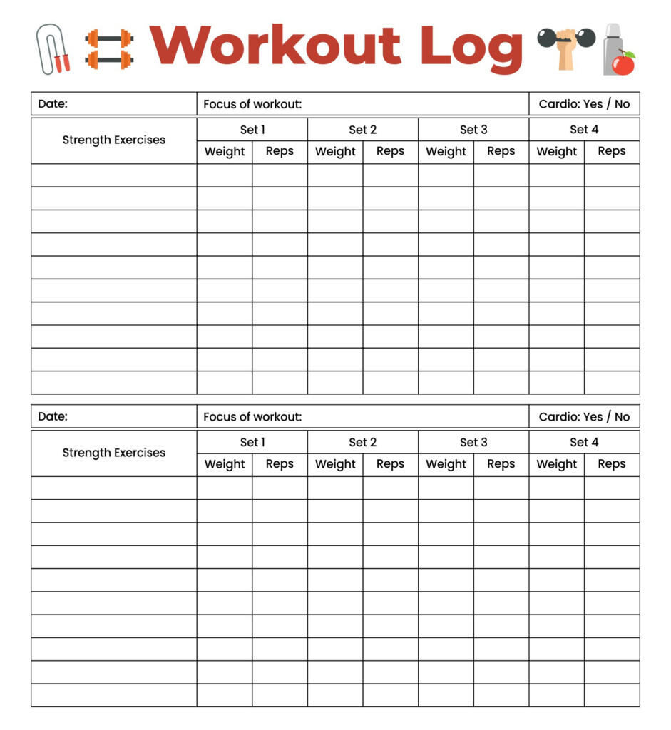 Cardio Workout Log Template Free 10 Free PDF Printables Printablee