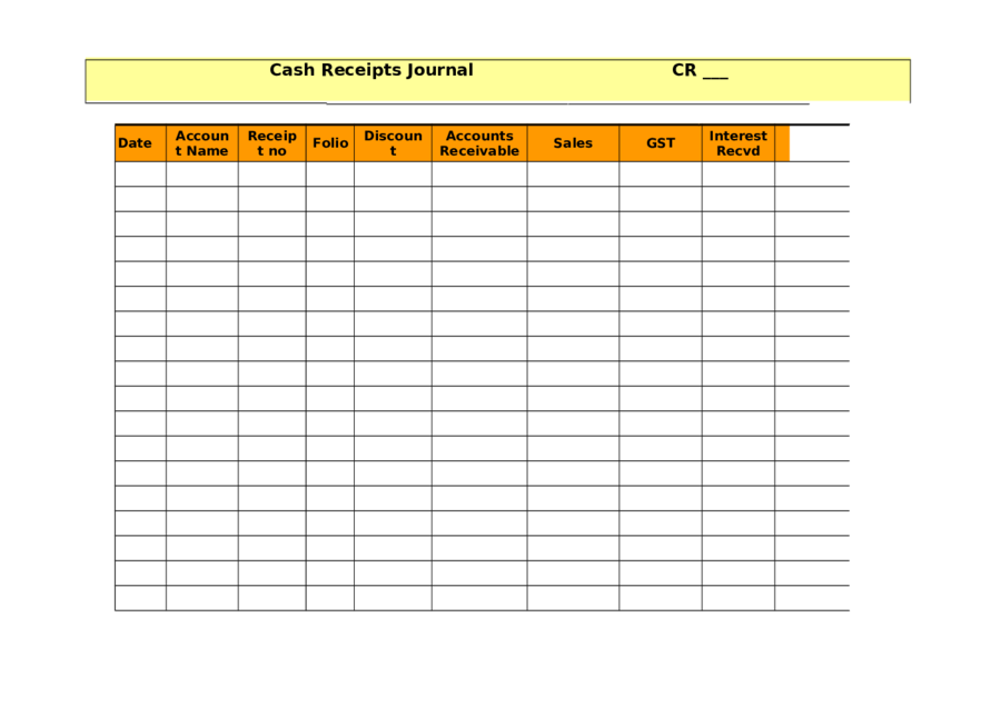 Cash Receipts Journal Template Edit Fill Sign Online Handypdf