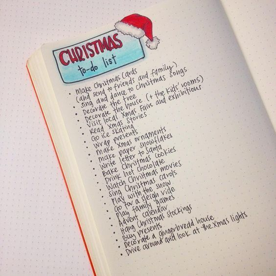 Christmas to do list Bullet Journal Christmas December Bullet 