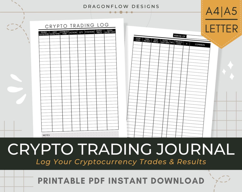 Crypto Trading Journal Printable Cryptocurrency Purchase Ledger PDF 