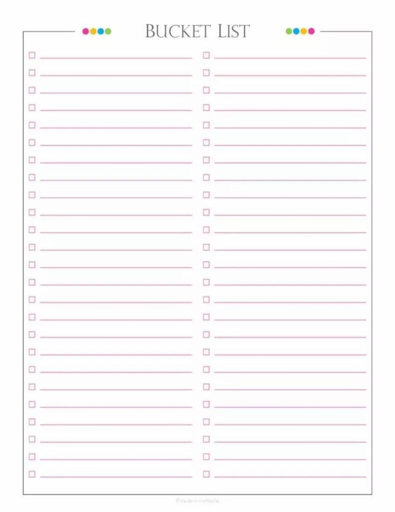 Bullet Journal Cute Printable Bucket List Template Journal Templates Bullet Journal Cute Printable Bucket List Template Journal Templates