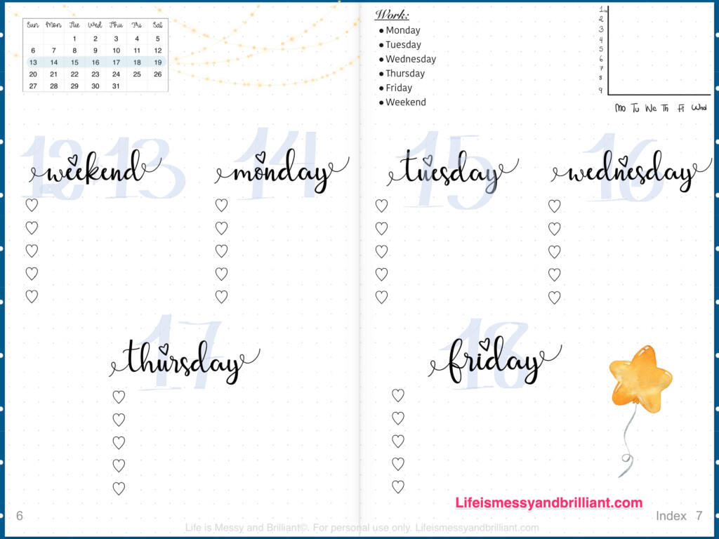 Digital Bullet Journal Template Free
