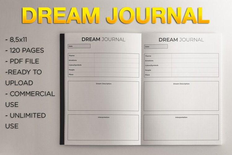 Dream Journal L KDP Template
