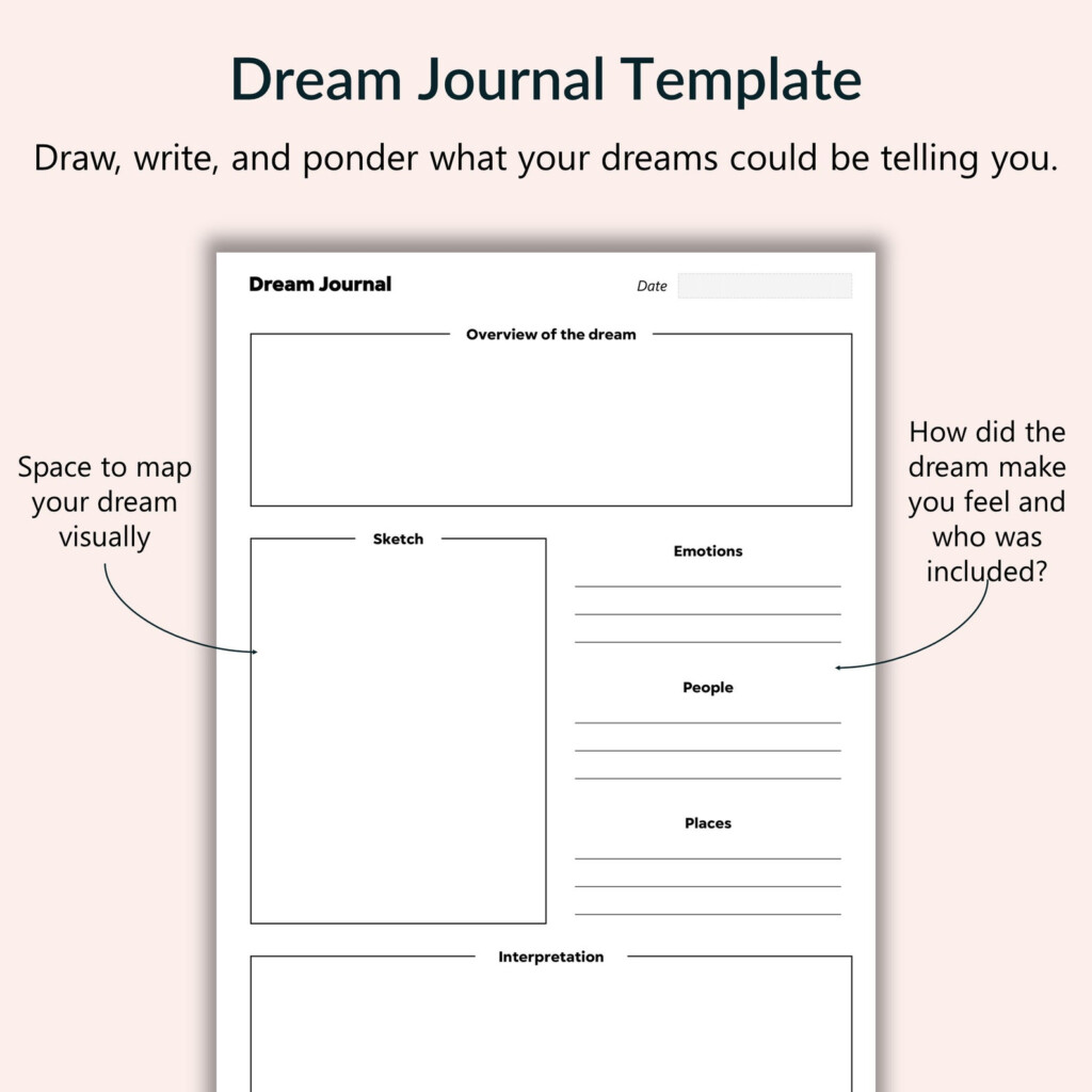 Dream Journal Printable Log Template Digital PDF Paper Ipad Etsy Canada