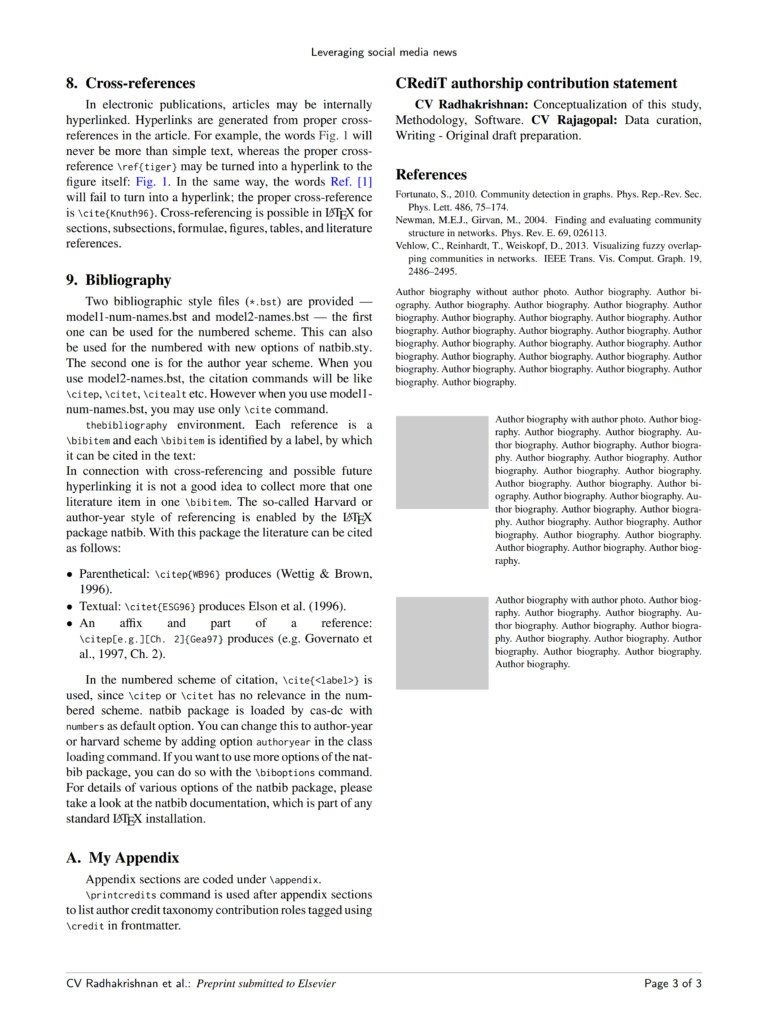 Elsevier LaTeX LaTeX 