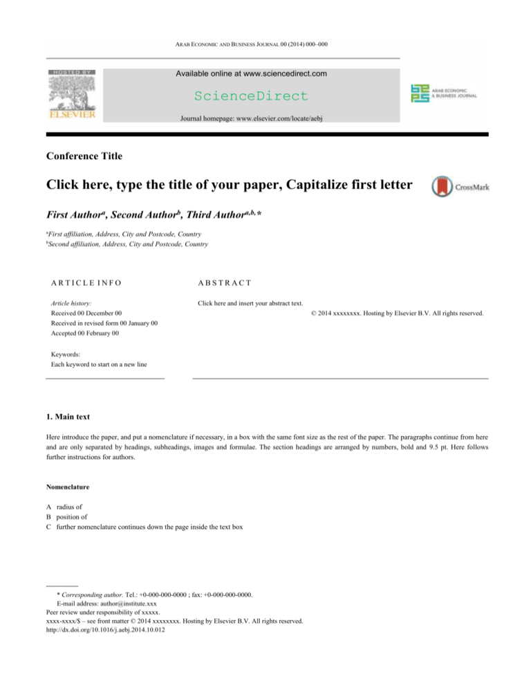 Elsevier Word Template