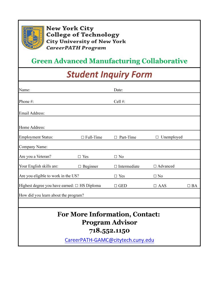 Enquiry Form Format Fill Online Printable Fillable Pertaining To 