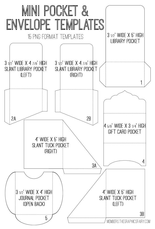 Envelope Pocket Templates Image Kit Graphics Fairy Premium 