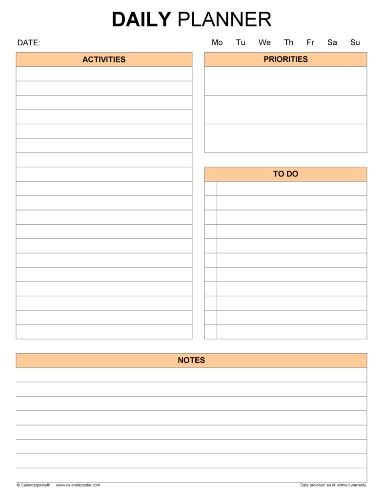 Excel Daily Diary Template 2021 Summafinance