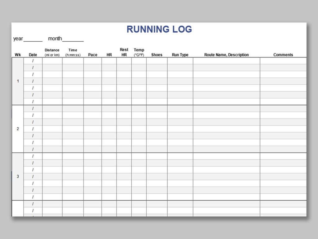 EXCEL Of Simple Running Log Record xlsx WPS Free Templates