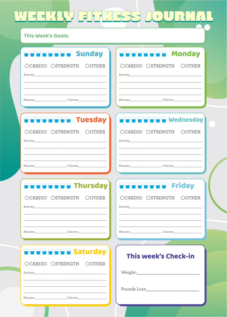 Exercise Journal 10 Free PDF Printables Printablee