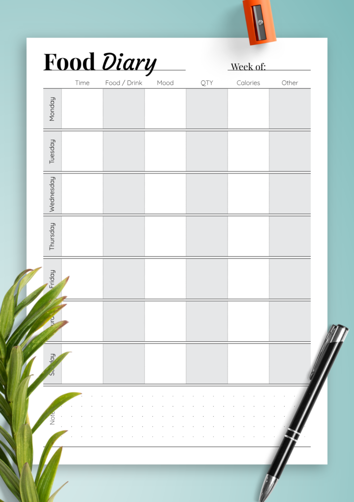 Food Logs Printable
