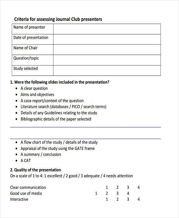 FREE 11 Journal Review Form Samples PDF MS Word Google Docs