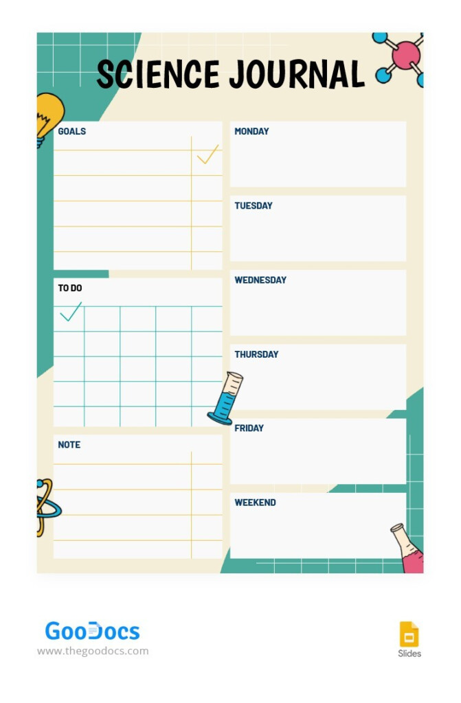 Free Beautiful Science Journal Template In Google Slides