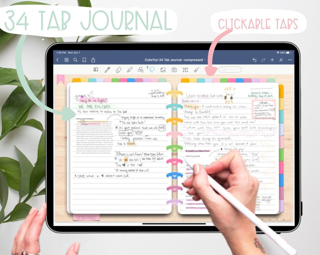 Free Digital Journal Template Goodnotes
