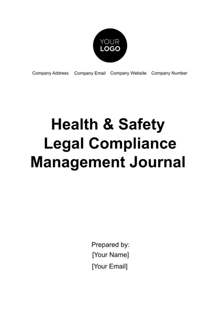 Free Health Safety Legal Compliance Management Journal Template 