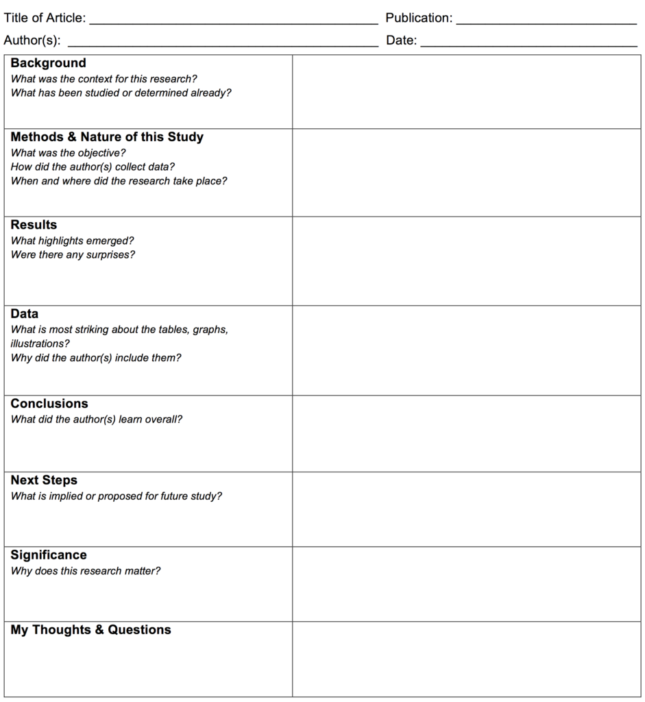 Free Note Taking Sheet