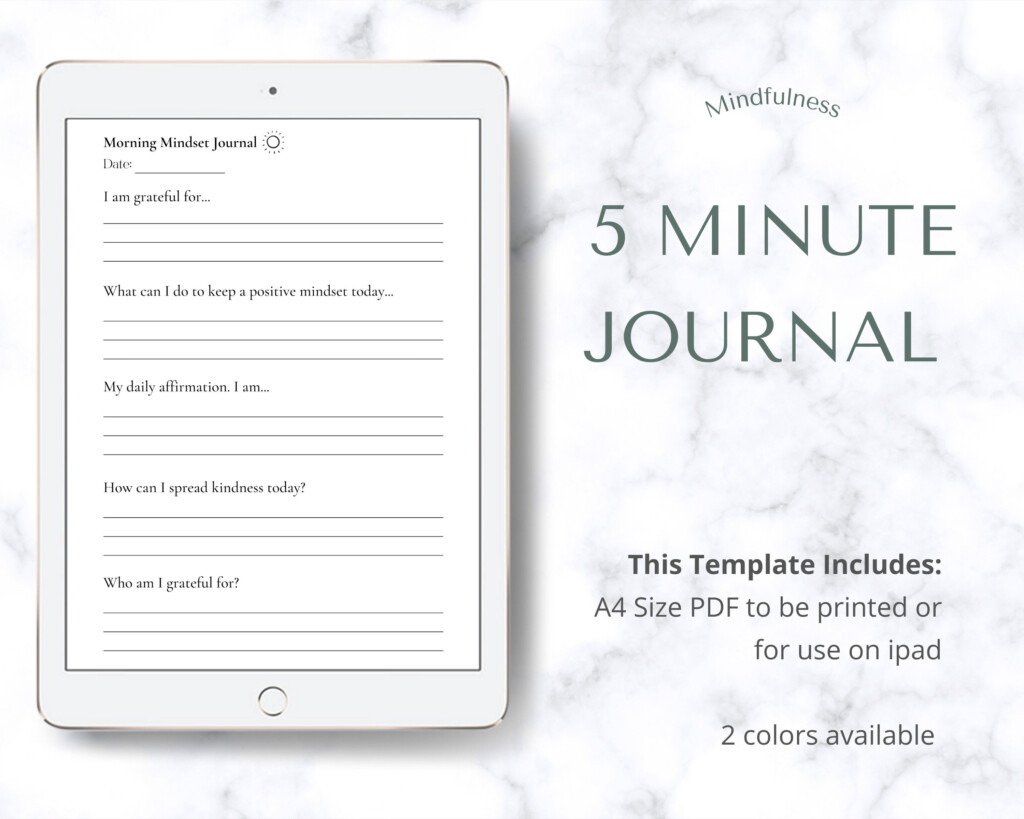 Free Printable 5 Minute Journal Printable Julibr