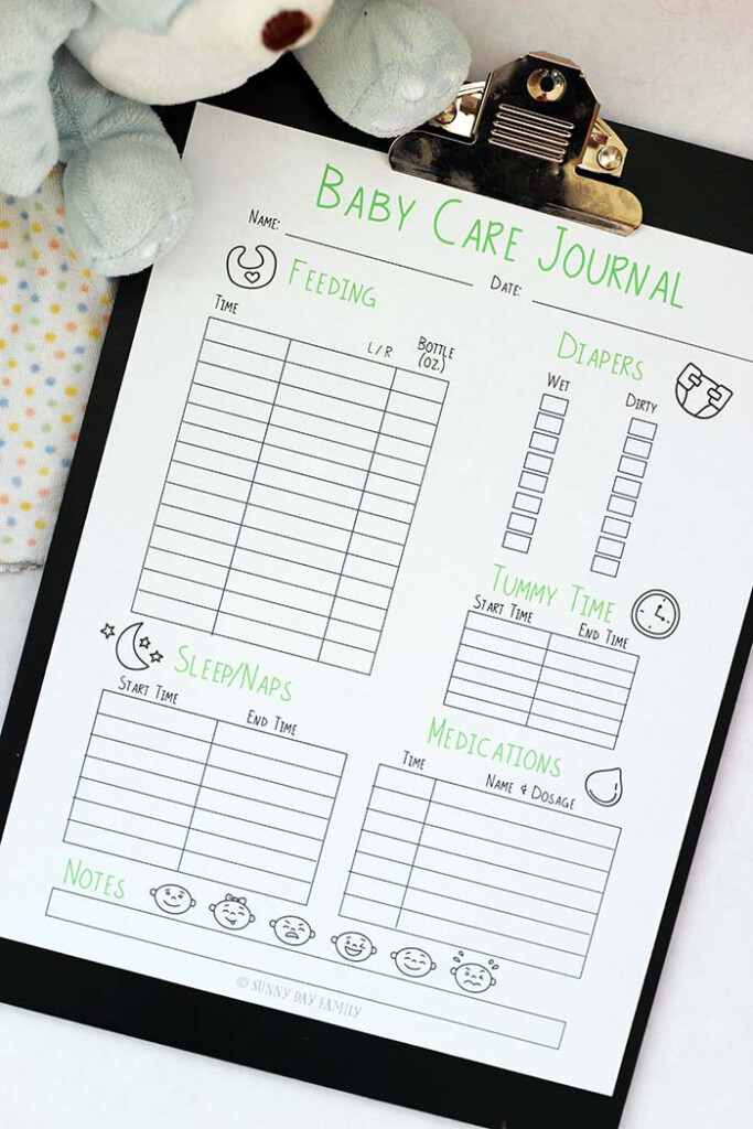 Free Printable Baby Care Log Sunny Day Family