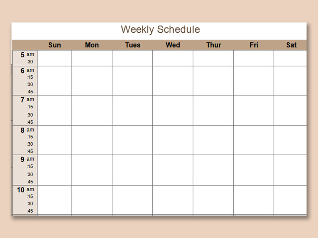 Free Weekly Schedules For Excel 18 Templates Riset