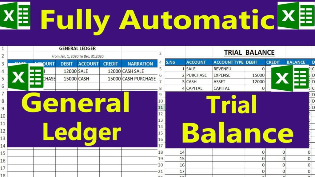 Fully Automatic General Ledger And Trial Balance In Excel By Learning 