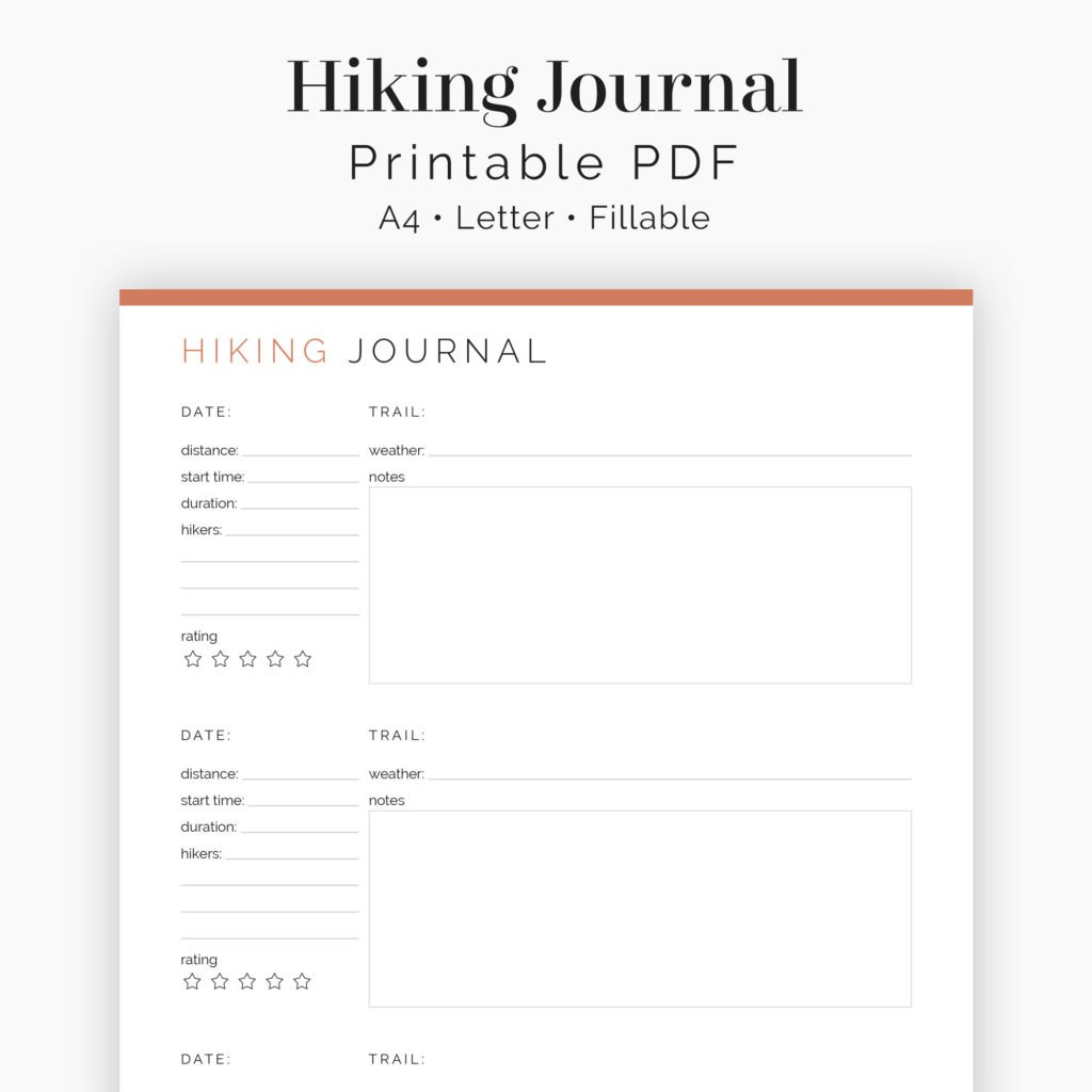 Hiking Journal Neat And Tidy Design