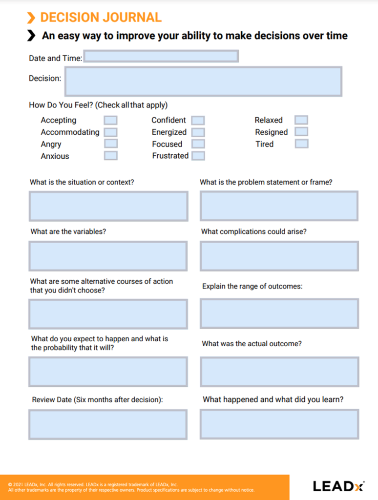 How To Use A Decision Journal LEADx