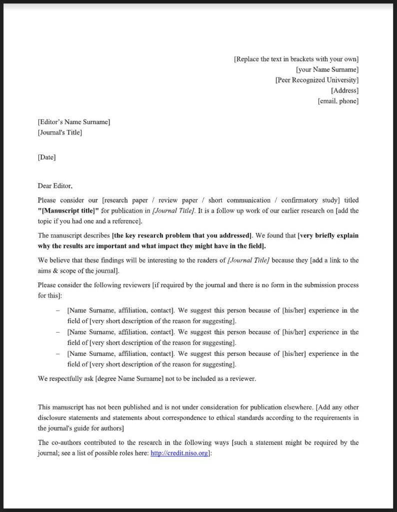 How To Write An Effective Cover Letter For Journal Submission Mind 