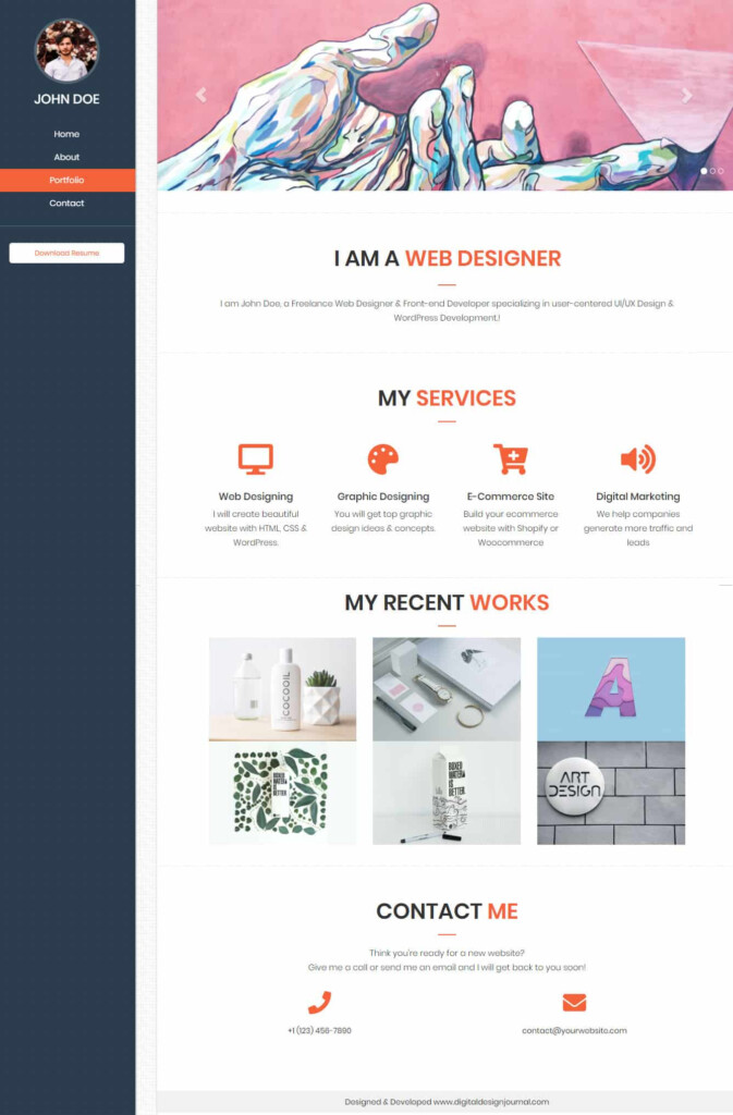 Html5 Portfolio Template Free