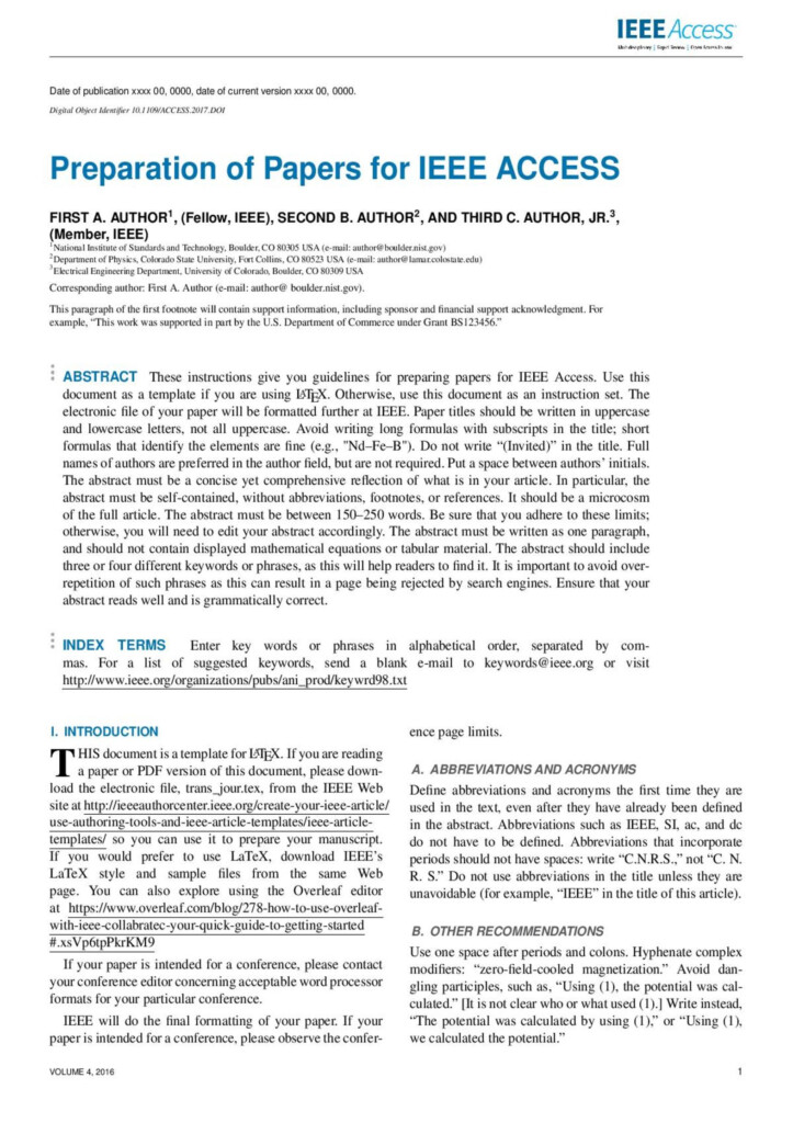 IEEE Access LaTeX Template Docx2LaTeX