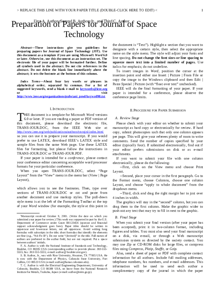  IEEE Journal At Doc Template PdfFiller