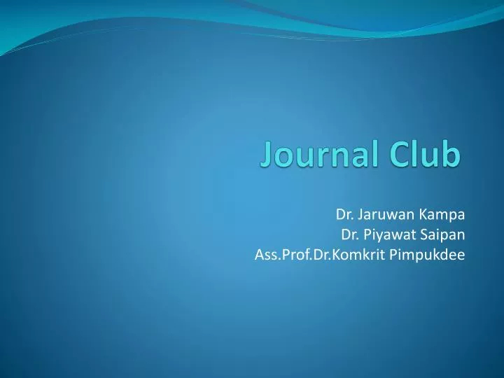 Journal Club Presentation Template
