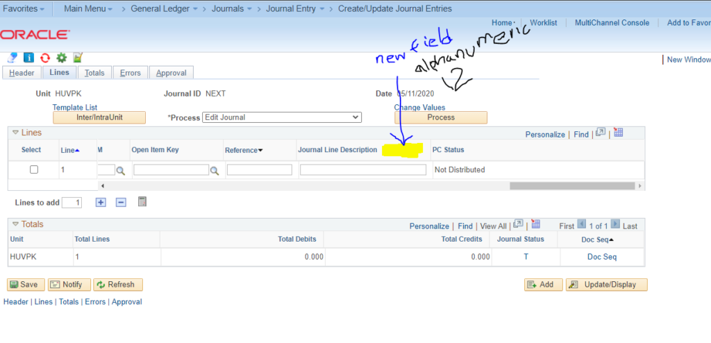 Journal Entry Template In PeopleSoft Oracle mosc