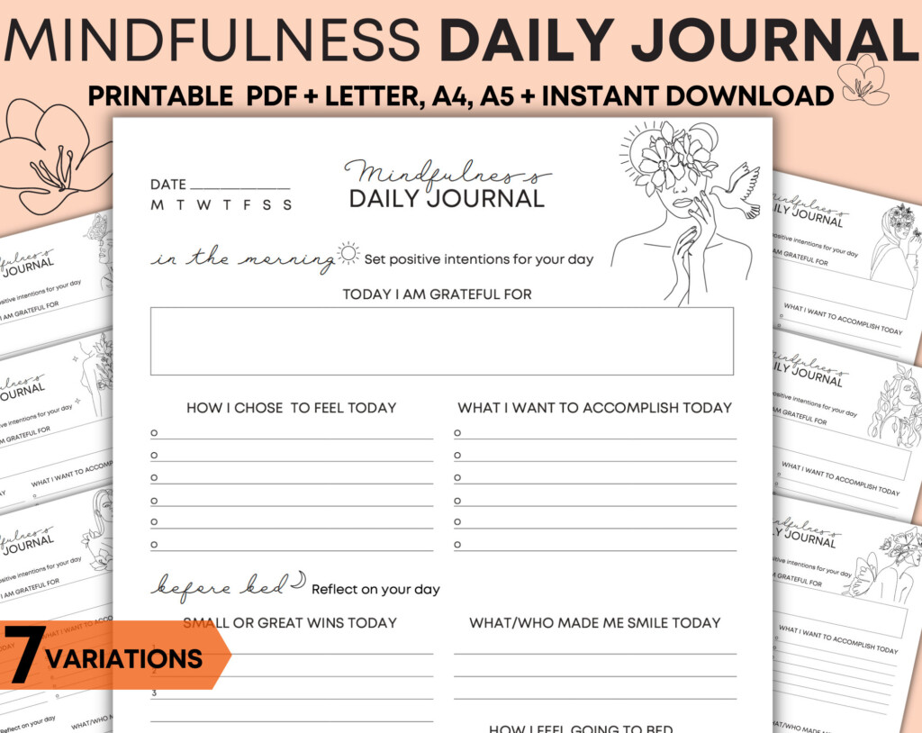 Mindfulness Journal Daily Planner Gratitude Journal Etsy